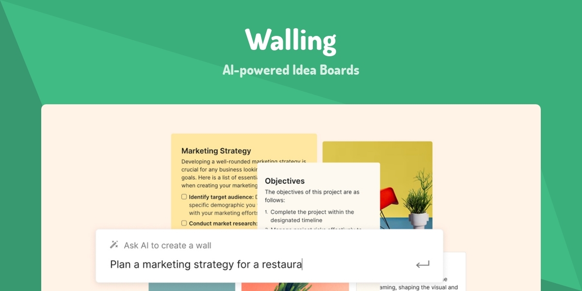 Walling - AI-powered Idea Boards - Made with Vue.js