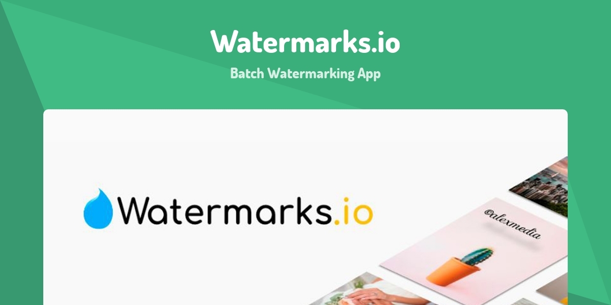 Watermarks.io - Batch Watermarking App - Made with Vue.js