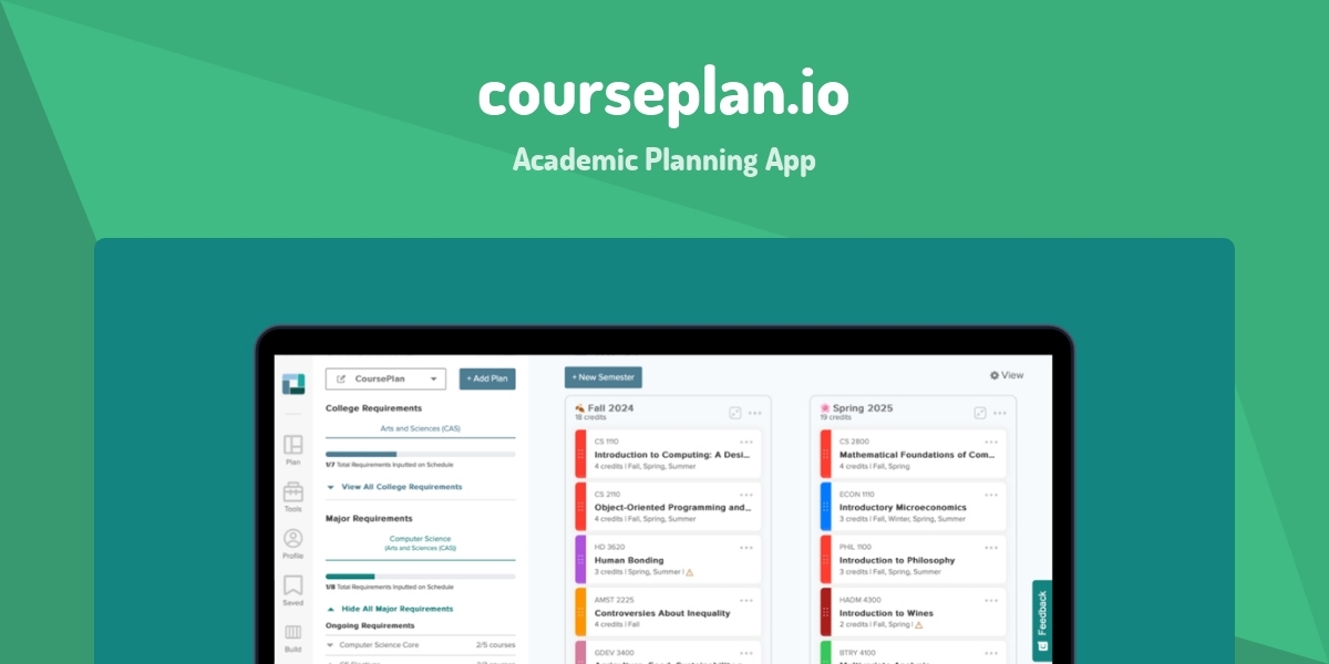 courseplan.io - Academic Planning App - Made with Vue.js