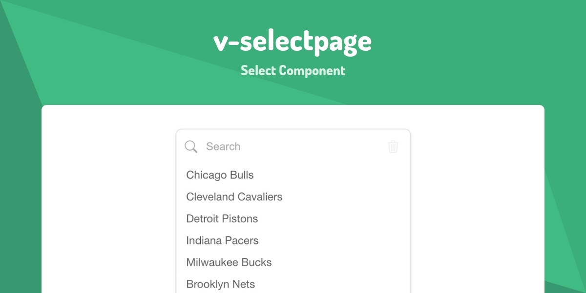 Select Components Website v-selectpage - Select Component - Made with Vue.js