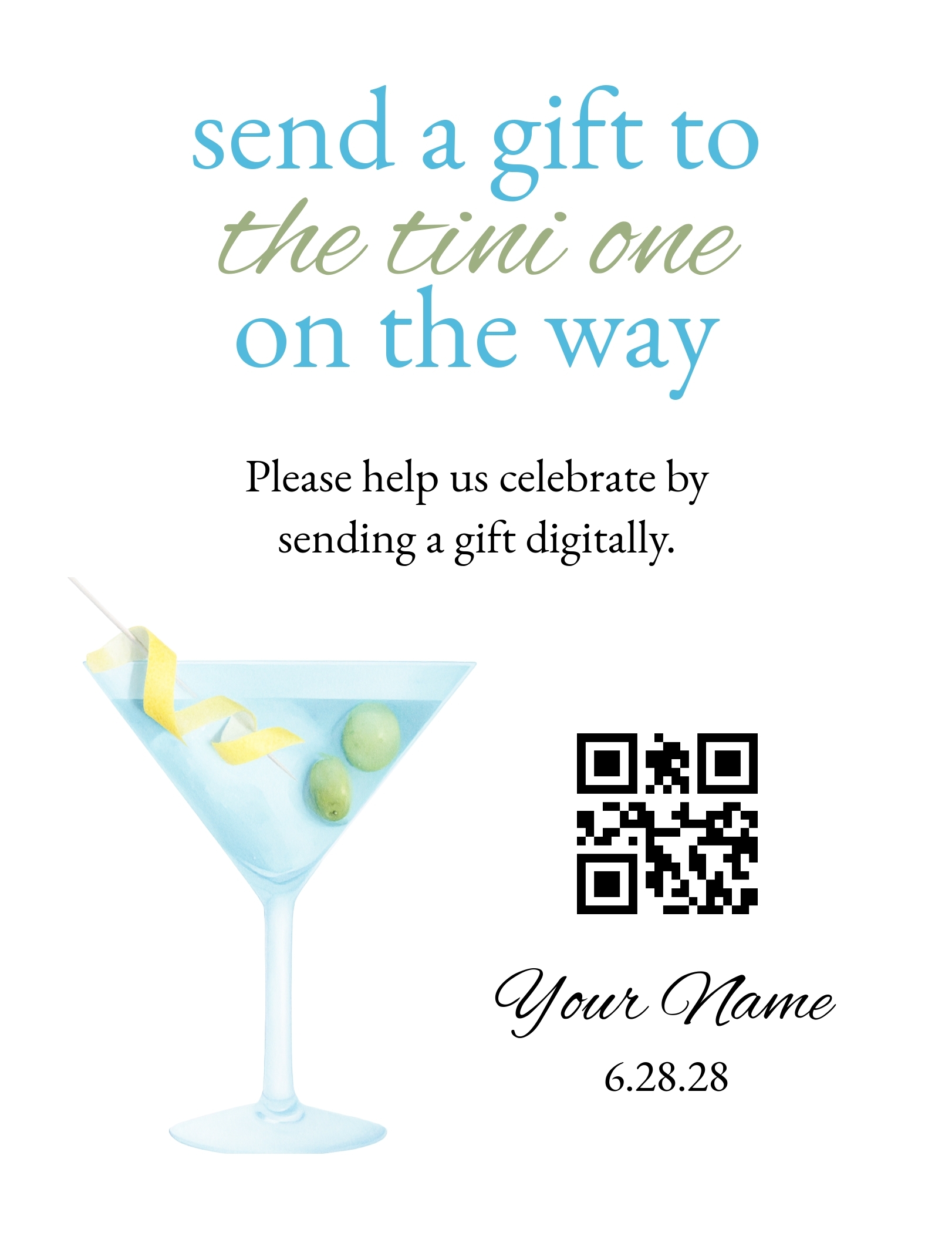 Tini One QR sign template preview